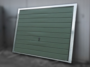 Brama garażowa uchylna Matowa Zieleń 2700x2100mm - trapez szeroki poziomy