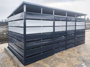 Wiata śmietnikowa schowek 5x2,5m Grafit