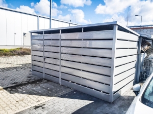 Wiata śmietnikowa schowek 5x2,5m Srebrny