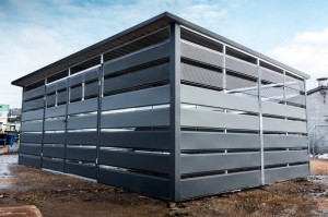 Wiata śmietnikowa schowek 5x5m blacha perforowana
