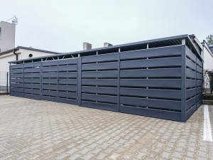 Wiata śmietnikowa, zabudowa na śmietniki 10 x 4 m | 40m2